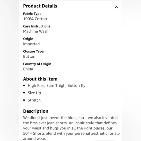 Levi’s Premium Black Denim 501 Shorts Size 25 - Picture 3 of 7